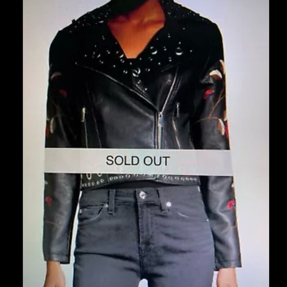 Free Generation Floral Embroidered Moto Jacket - Picture 7 of 9